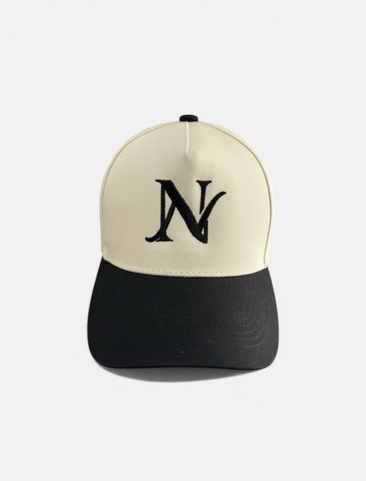 Signature NN Trucker Hat – Cream & Noir