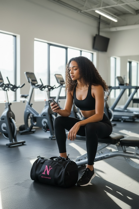 Nik Nouveau Mini Gym Bag- Black/ Pink