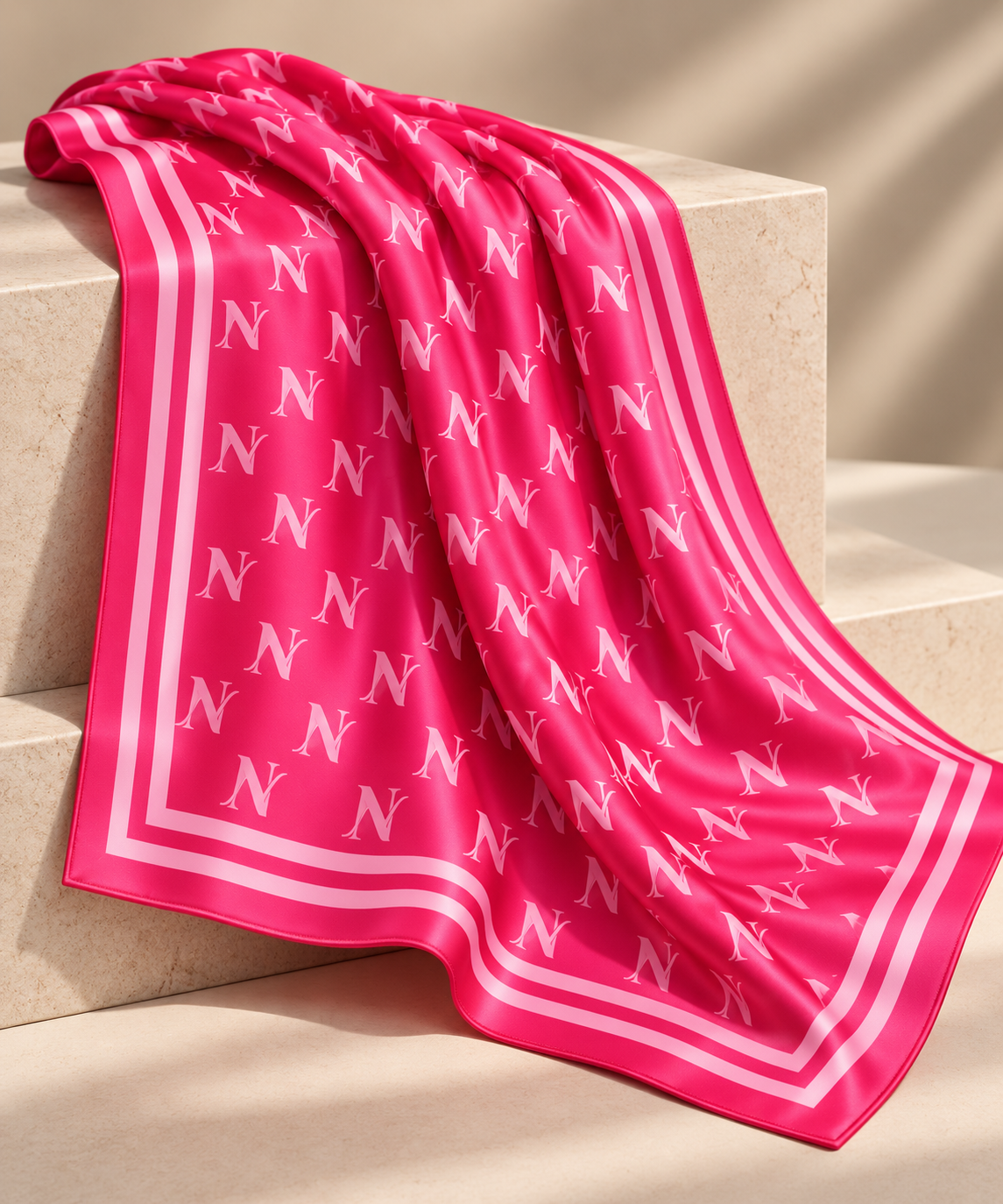 Signature Monogram Scarf- Pink