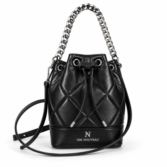 Signature Bucket Bag- Black