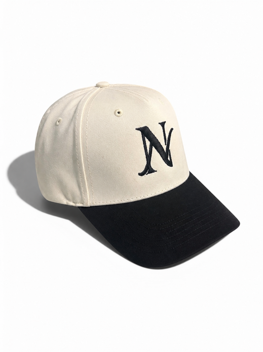 Signature NN Trucker Hat – Cream & Noir